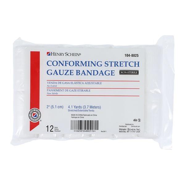 Conforming Bandage Gauze 2"x4.1yd 6 Ply Non-Sterile 12/Bag, 8 BG/CA Henry Schein Inc.