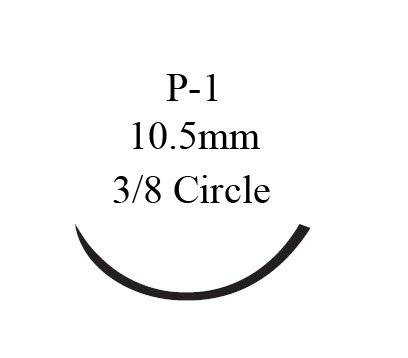 Nonabsorbable Suture with Needle Ethilon™ Nylon P-1 3/8 Circle Needle Size 7-0 Monofilament