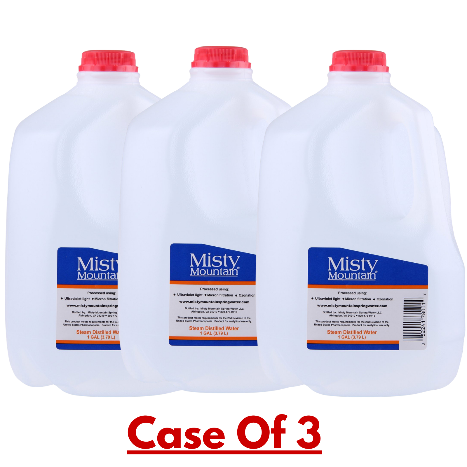 Distilled Water Misty Mountain® Plastic Container 1 gal.