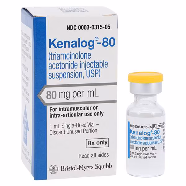KENALOG-80 80MG/ML TRIAMCINOLONE ACE SDV 1ML BRISTOL-MYERS SQUIBB 00003-0315-05