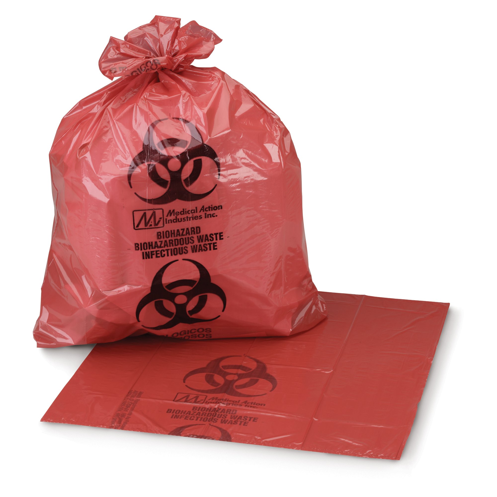 Biohazard Waste Bag McKesson Biohazard Symbol / Infectious Waste 7 to 10 gal. Red 24 X 24 Inch 18544