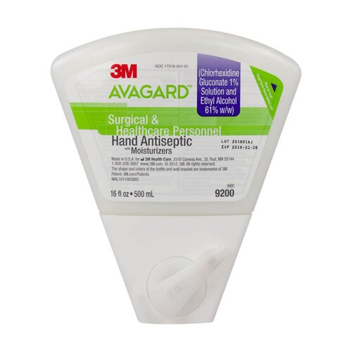 Waterless Surgical Scrub 3M™ Avagard™ 16 oz. Dispenser Refill Bottle 1% / 61% Strength CHG (Chlorhex