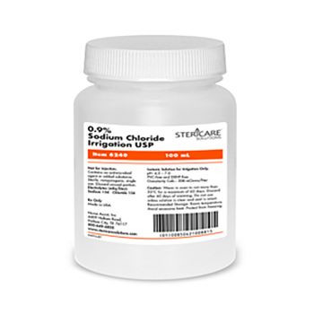 SteriCare Solutions Irrigation Solution Sodium Chloride 0.9% 100mL Plastic Cap Closure 48/Case 6240