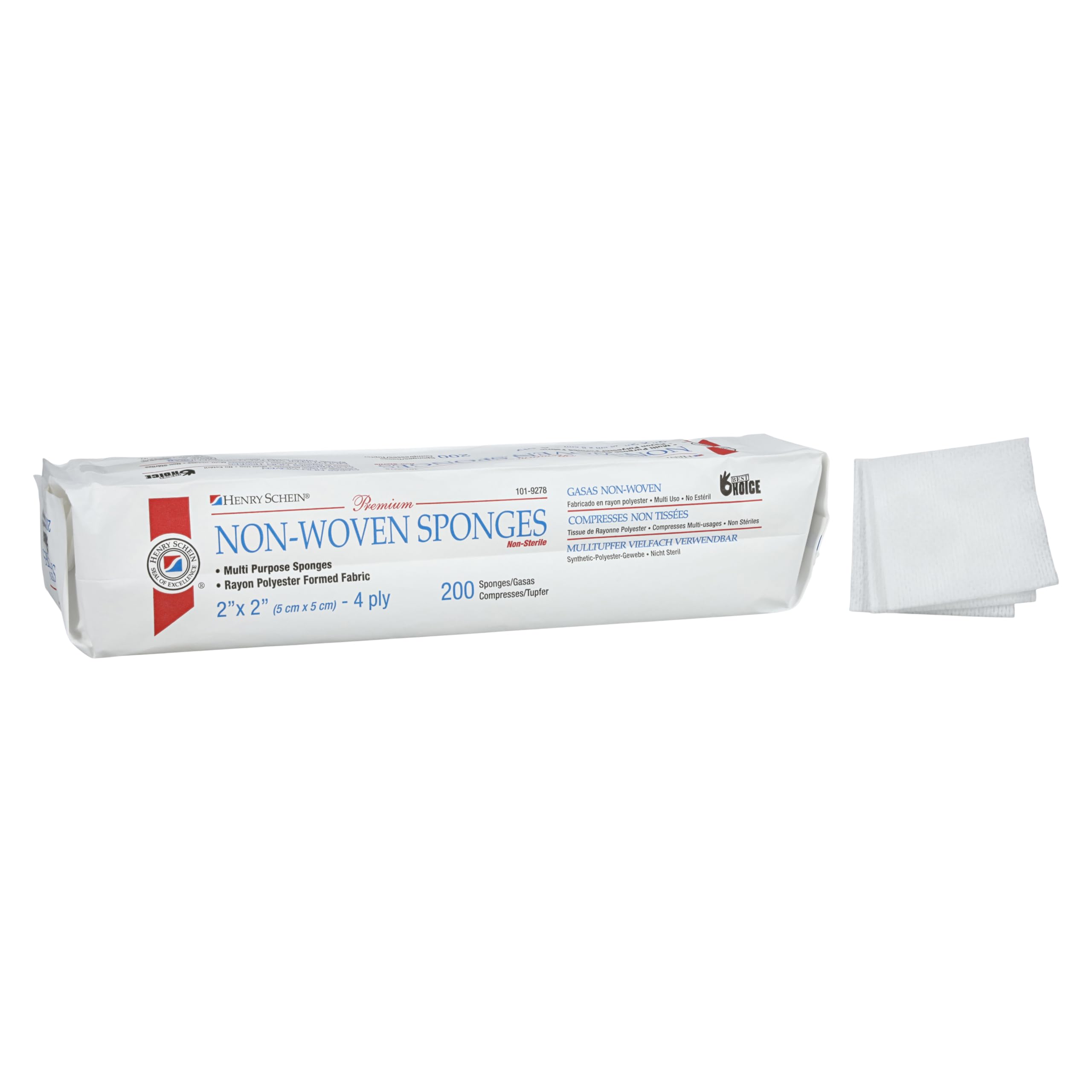Criterion Rayon/Polyester Blend Non-Woven Sponge 2x2" 4 Ply Non-Sterile Sq LF 200/PK