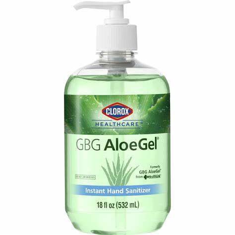Hand Sanitizer with Aloe Clorox® Healthcare GBG Aloe Gel® 18 oz. Ethyl Alcohol Gel Pump Bottle