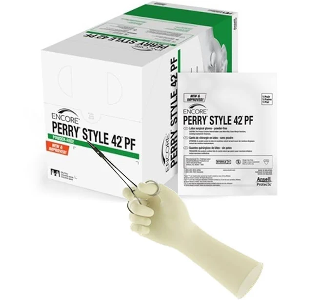 Surgical Glove ENCORE® Perry® Style 42® PF Size 6 50 Pairs per Box Sterile Latex Standard Cuff Lengt