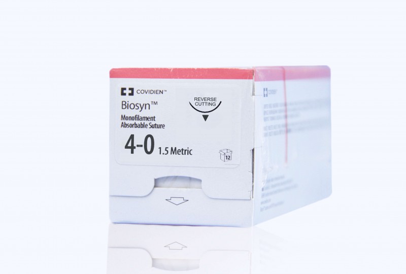 Absorbable Suture with Needle Biosyn™ Polyester P-12 3/8 Circle Precision Reverse Cutting Needle Siz