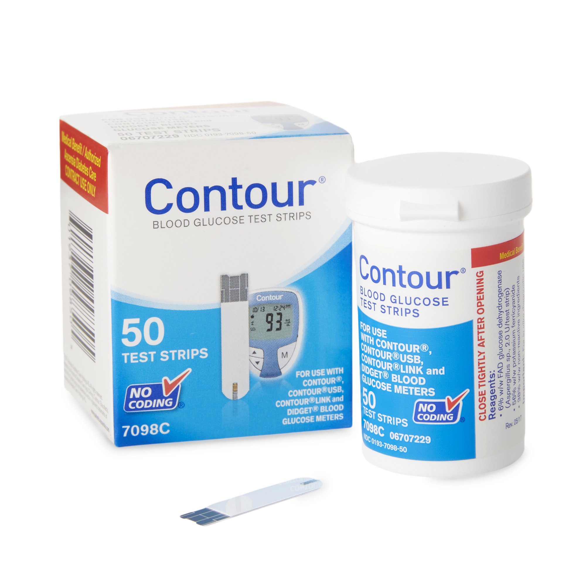 Blood Glucose Test Strips Contour® 50 Strips per Pack For Contour® Meter