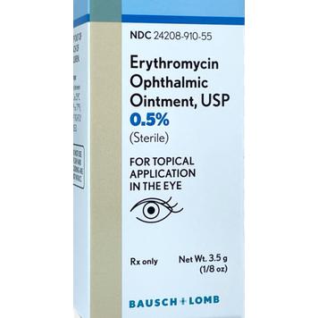 Erythromycin Ophthalmic Ointment 0.5% Tube 3.5gm Each Bausch Health