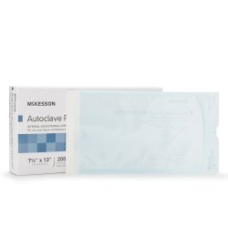 Sterilization Pouch McKesson Ethylene Oxide (EO) Gas / Steam 7-1/2x13 in White / Blue