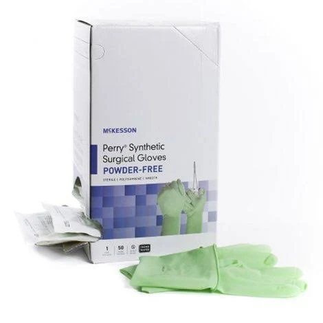 Surgical Glove McKesson Perry® Performance Plus Size 6.5 50 Pairs per Box Sterile Polyisoprene Stand