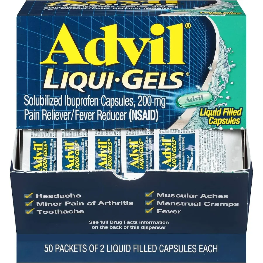 Advil NSAID Liquid Gel Capsules 200mg 50x2/Bx