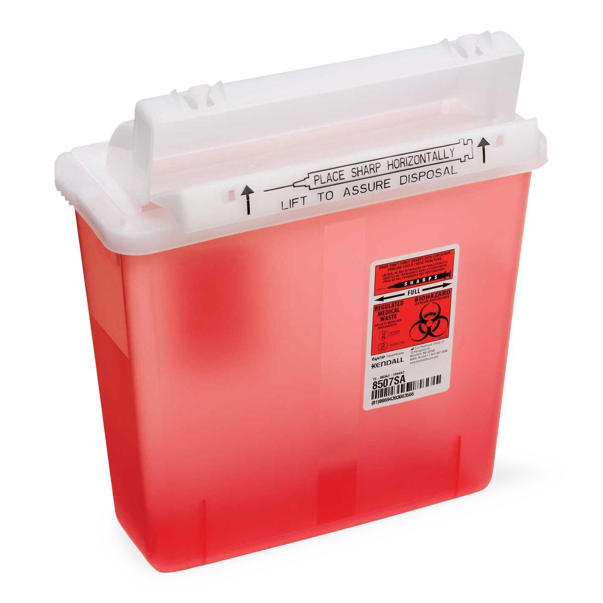 Sharps Container Sharpstar Red 1.25 Gallon | CONTAINER, SHARP TRNSPRNT RED 5QT (20/CS) | Unimed