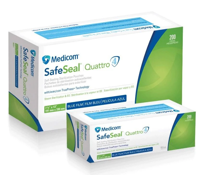 SafeSeal Quattro Sterilization Pouch 3.5 in x 5.25 in 200/Bx