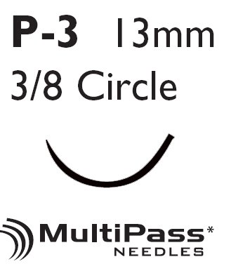 Absorbable Suture with Needle Coated Vicryl™ Polyglactin 910 P-3 3/8 Circle P SKU 115240