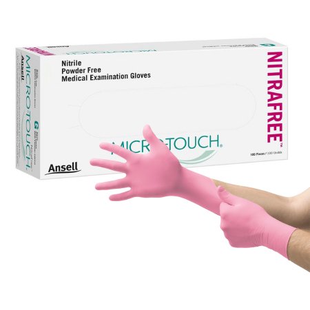 GLOVE EXAM NITRAFREE MICROTOUCPINK SM 100/BX Ansell 202