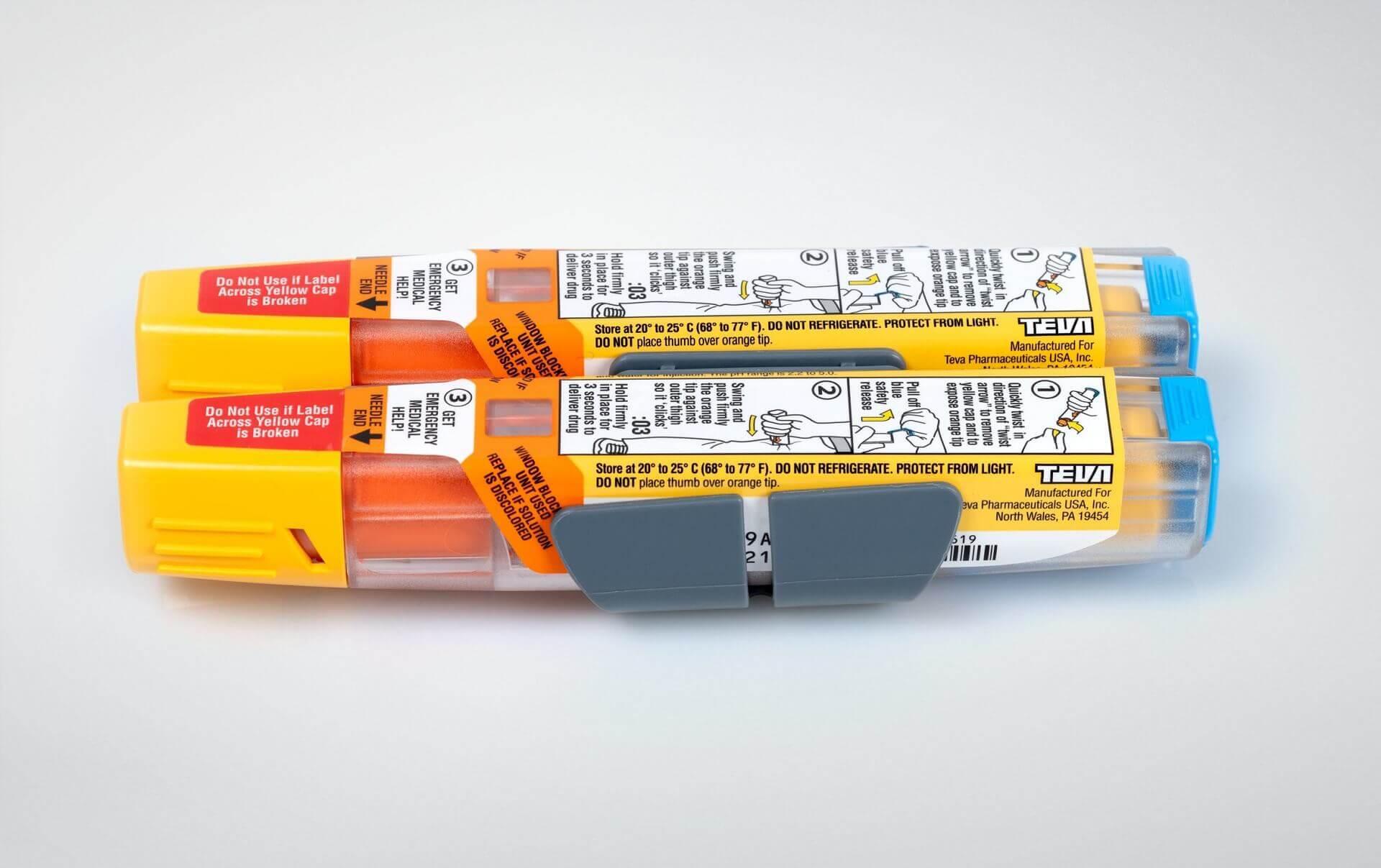 Epinephrine Injection 0.3mg Auto-Injector 2/Package Teva Pharmaceuticals