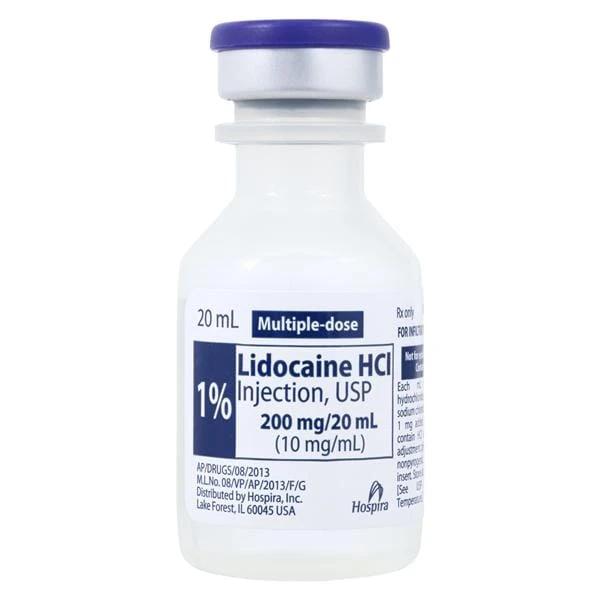 Lidocaine HCl Injection 1% MDV 20mL 25/Package Camber Pharmaceuticals