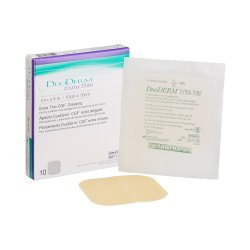 Thin Hydrocolloid Dressing DuoDERM® Extra Thin CGF® Film Backing 4x4 in Square Hydrocolloid / Film