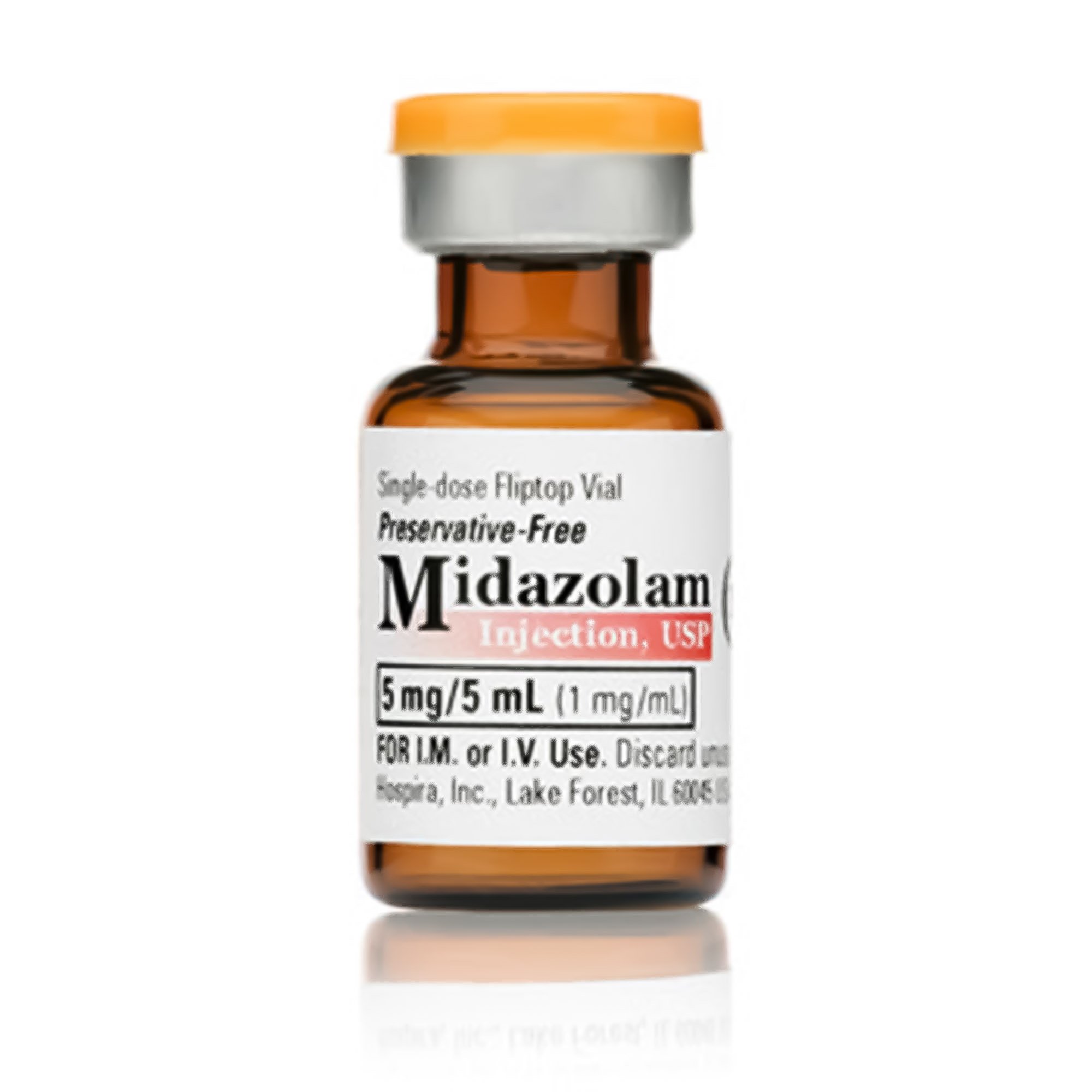 Midazolam HCl 1 mg / mL Injection 5 mL MIDAZOLAM HCL, VL 1MG/ML 5ML PRESERVATIVE FREE (10/BX) CIV