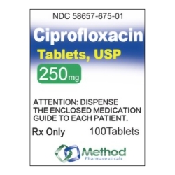 Ciprofloxacin HCl 250 mg Tablet 100 Tablets