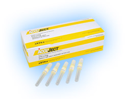 Accuject Needle Plastic Hub 30 Gauge X-Short Blue 100/Bx