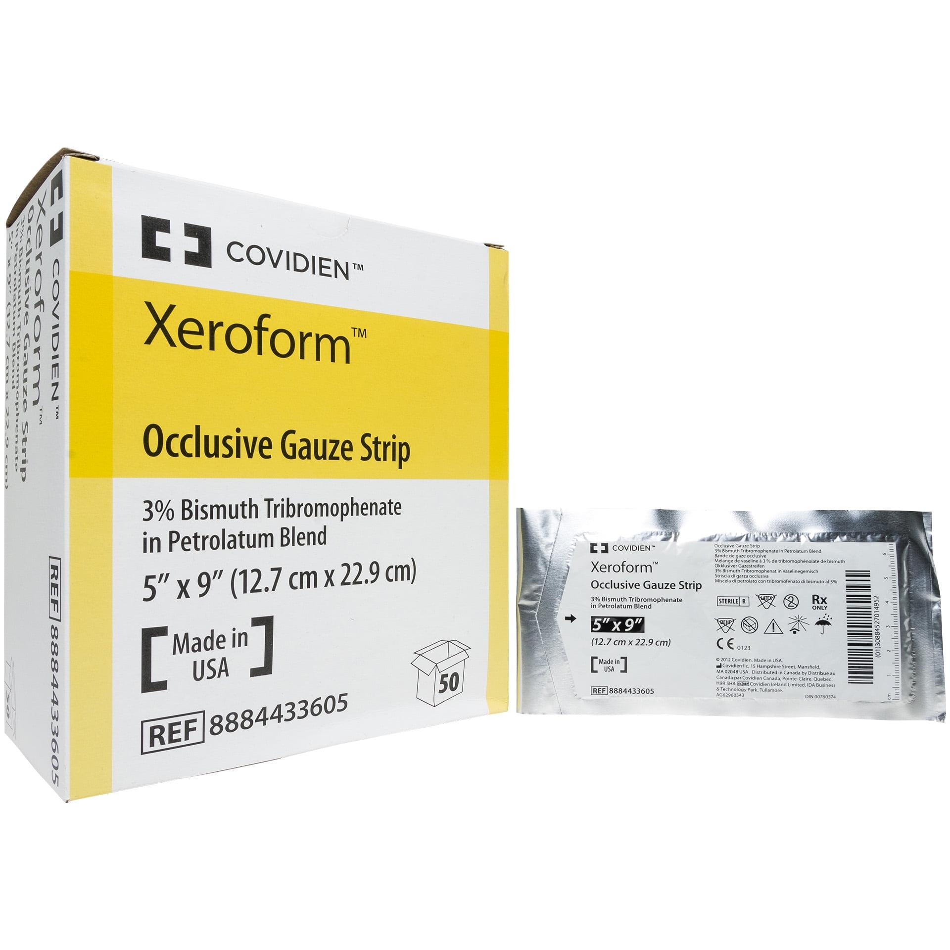 Xeroform Petrolatum Gauze Dressing 5x9" Ster 3% Bismuth Tribromophenate Latex, 4 BX/CA 8884433605