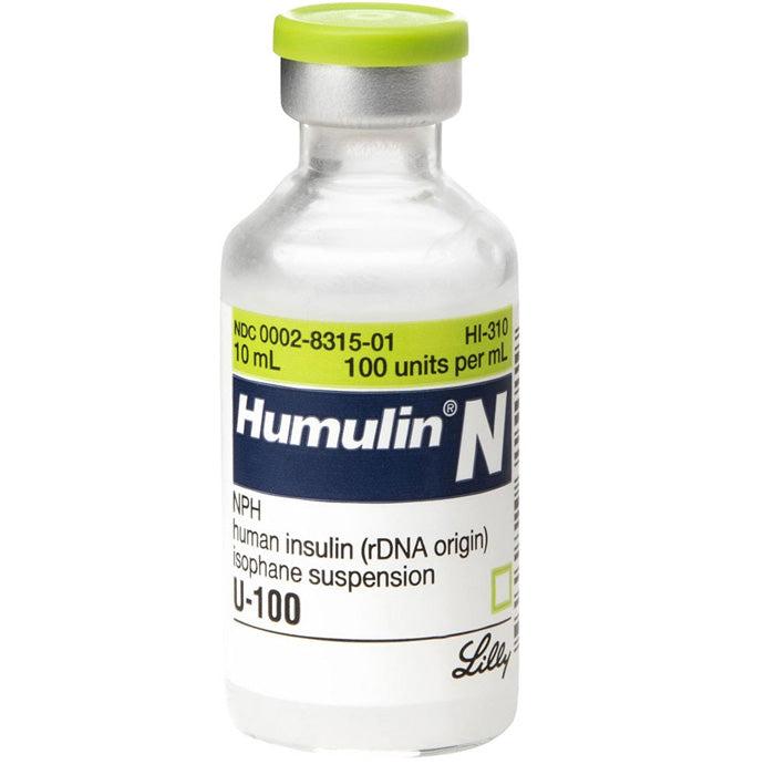 Humulin N Insulin Injection 100u/mL 10mL/Vl Eli Lilly