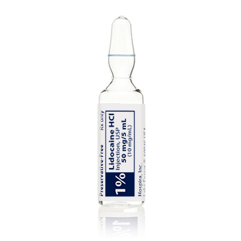 LIDOCAINE 1% HCL 5ML AMPULE 25/BX (RX) (NR) Hospira 00409-4713-02