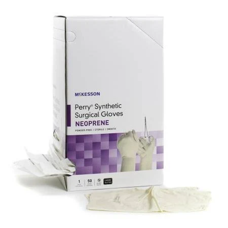 Surgical Glove McKesson Perry® Synthetic Surgical Gloves Size 7.5 50 Pairs per Box Sterile Polychlor
