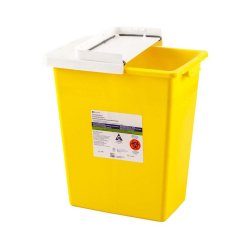 Chemotherapy Waste Container SharpSafety™ Yellow Base 10 H X 10-1/2 W X 7-1/4 D in 2 Gallon