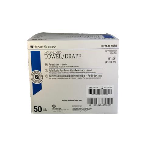 18x26" Sterile Surgical Drape 3" Fenestrated, 6 BX/CA Henry Schein Inc.