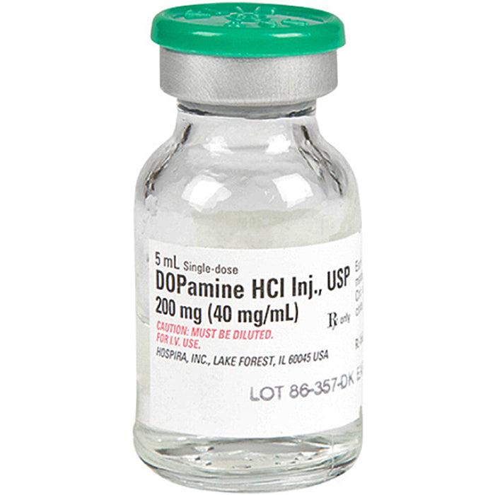 Dopamine HCl Injection 40mg/mL SDV 5mL Each Pfizer Injectables