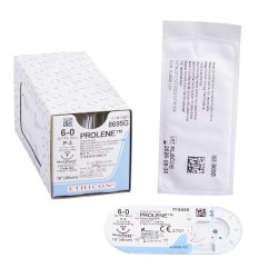 Nonabsorbable Suture with Needle Prolene™ Polypropylene P-3 3/8 Circle Needle Size 6-0 Mono...