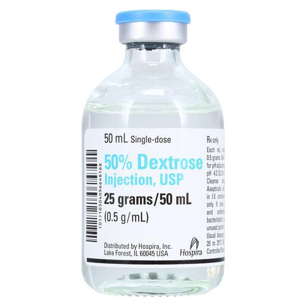 Dextrose Injection 50% SDV 50mL Each Pfizer Injectables
