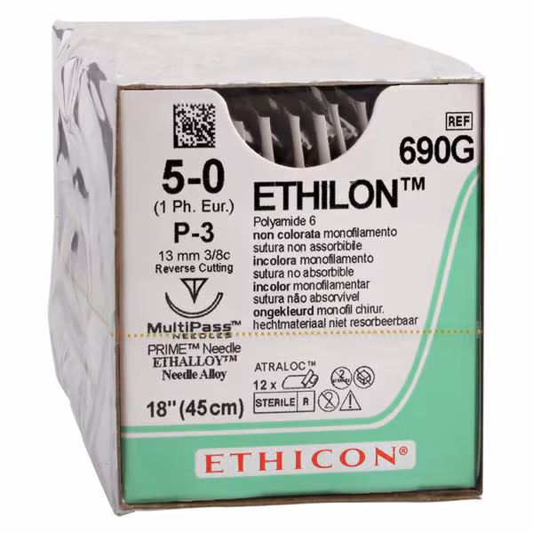 SUTURE, ETHILON CLR MONO 5-0 18" P-3 (12/BX) Ethicon - Suture 243
