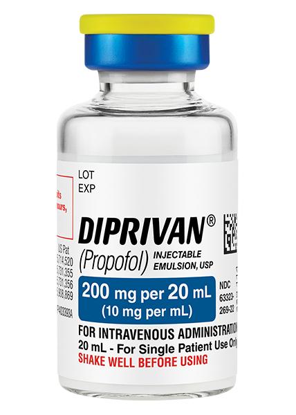 Diprivan Injection 10mg/mL SDV 20mL 10/Package Fresenius Kabi, LLC