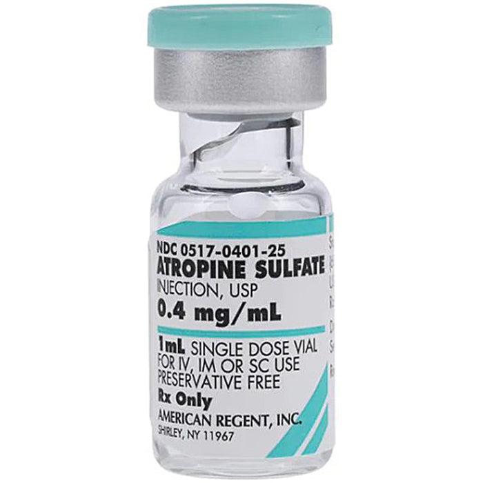 Atropine Sulfate Injection 0.4mg/mL SDV 1mL Each GIV Repack