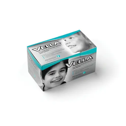 Vella Fluoride Varnish Unit Dose 5% NaF 0.5 mL Spearmint Clear 35/Bx