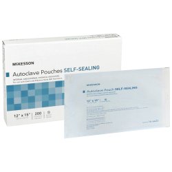 Sterilization Pouch McKesson Ethylene Oxide (EO) Gas / Steam 12x15 in White / Blue