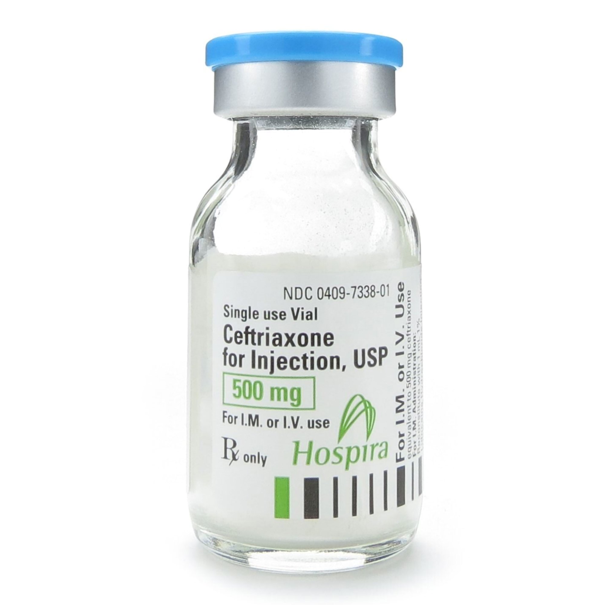 CEFTRIAXONE 500MG 15ML 10/BX Hospira 00409-7338-01
