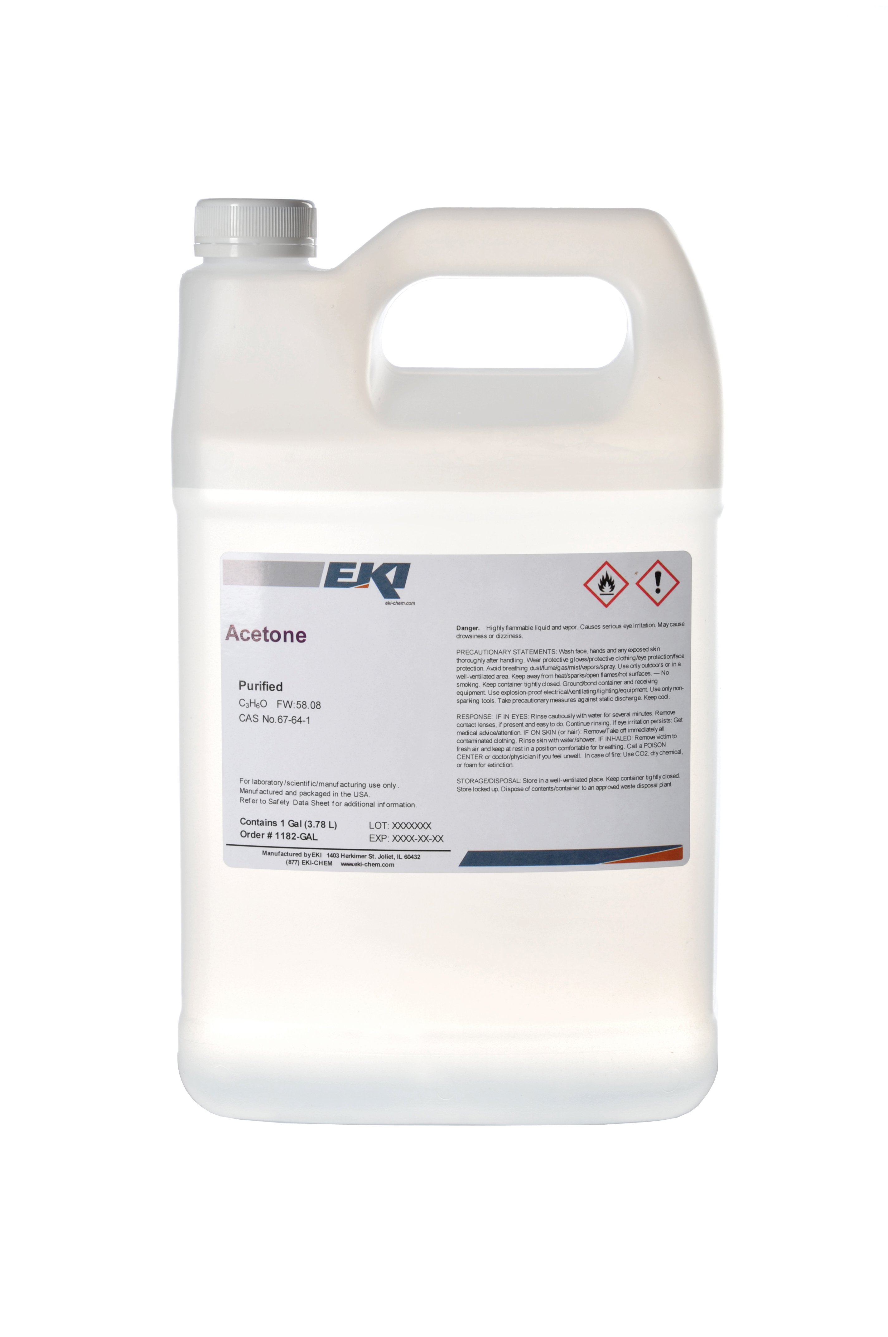 Acetone Reagent 100 Colorless 1gal Purified Each, 4 EA/CA