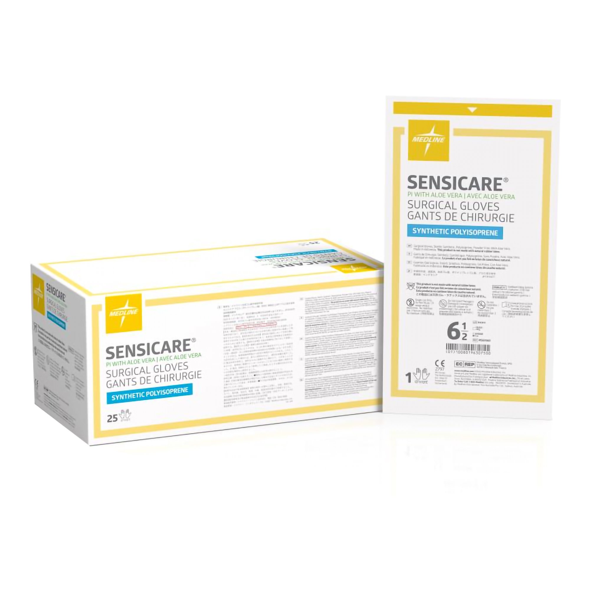 Surgical Glove SensiCare® Size 6.5 25 Pairs per Box Sterile Polyisoprene Smooth White Chemo Tested