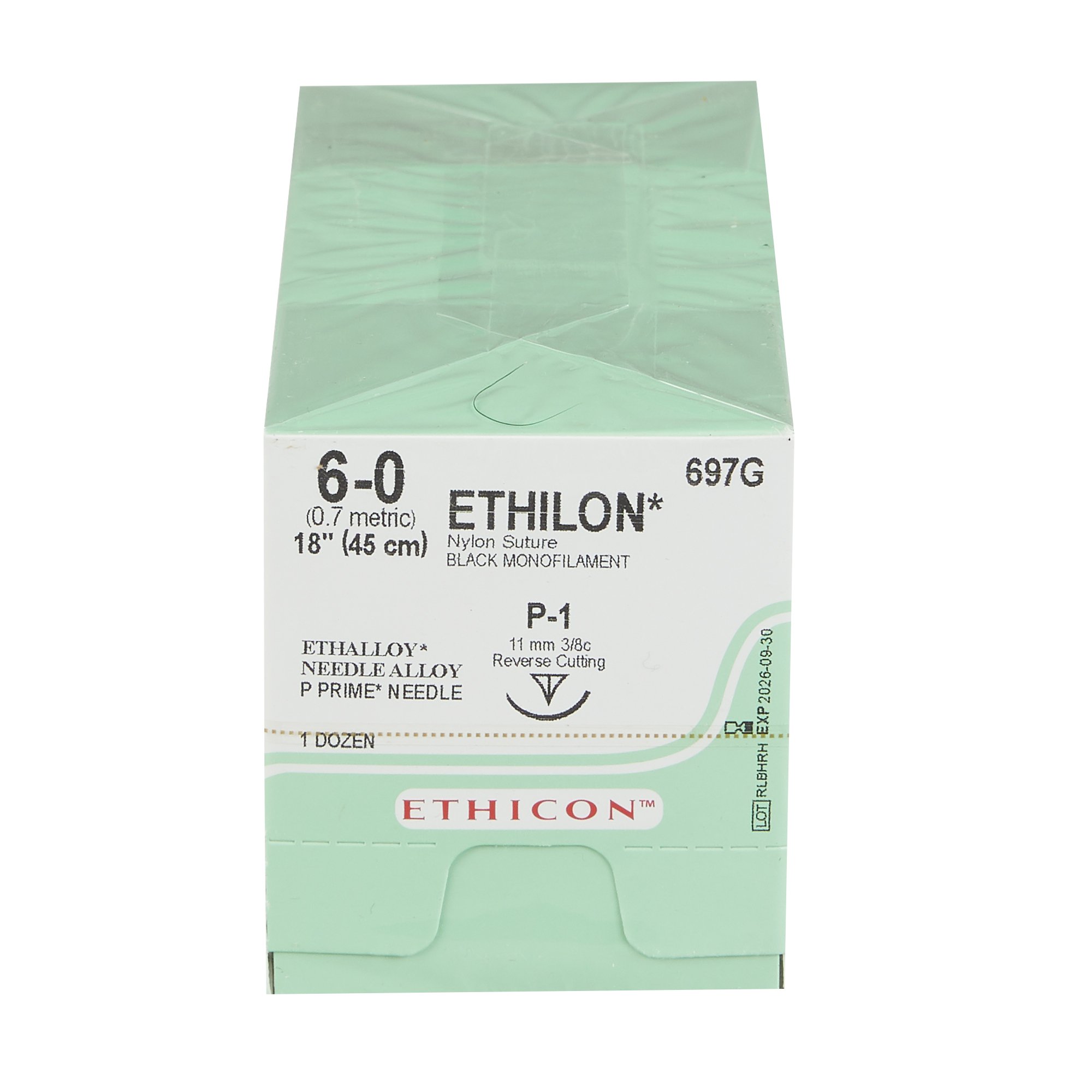 SUTURE, ETHILON BLK MONO 6-0 18" P-1 (12/BX) Ethicon - Suture 243