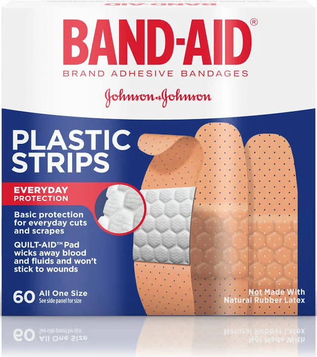 Band-Aid Adhesive Bandage Plastic 3/4x3" Tan Sterile 60/Bx