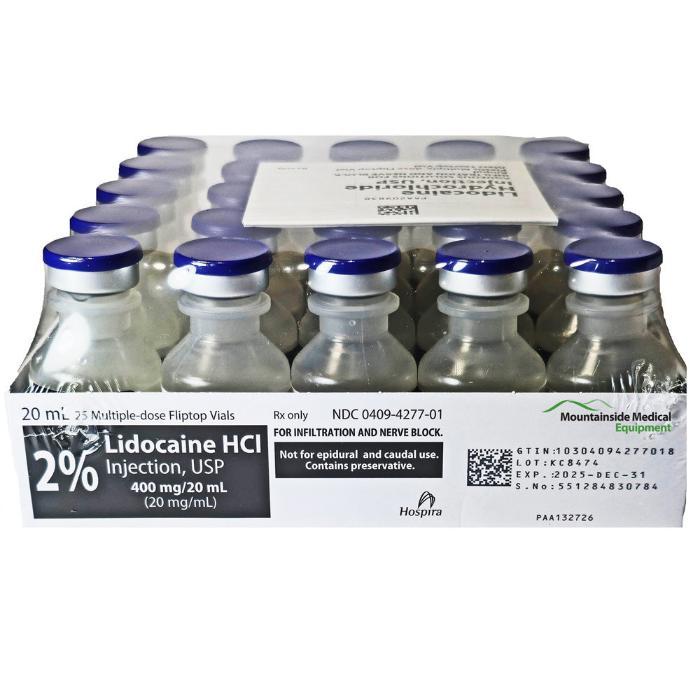 Lidocaine HCl Injection 2% MDV 20mL 25/Package Camber Pharmaceuticals
