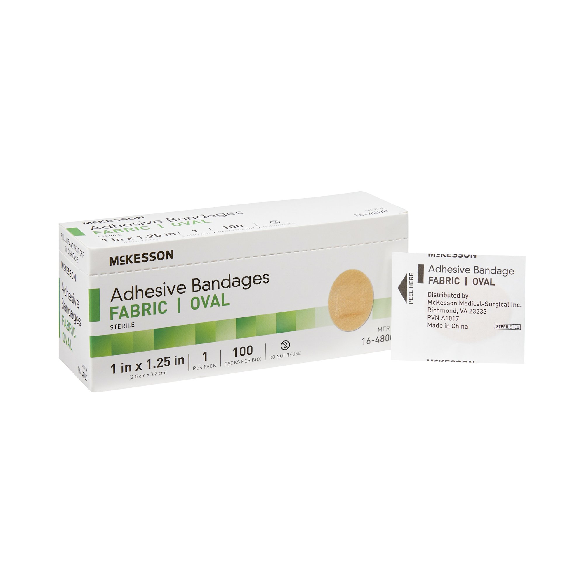 Adhesive BANDAGE FABRIC SPOT 1" 100/BX Mckesson Medical and Surgical Inc 16-4812