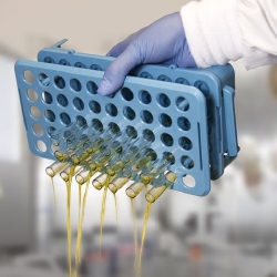 Test Tube Rack 50 Place Up to 17 mm Tube Size Blue 2x5-1/2x10 in