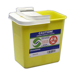 ChemoSafety Chemotherapy Waste Container 2gal Yel 7.25x10.5x10" Hinged Lid Each, 20 EA/CA 8982