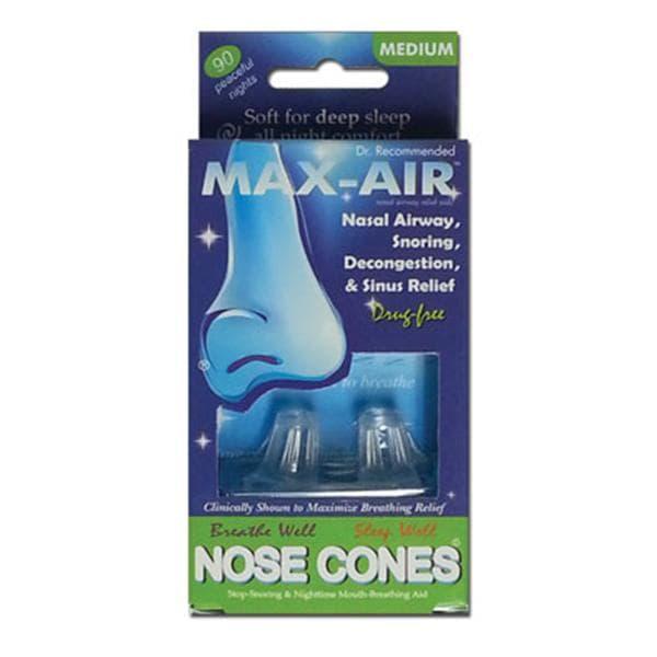 Max-Air Nose Cones Anti-Snoring Airway Relief Clear Medium 2/Package, 24 PK/CA Sanostec Corp